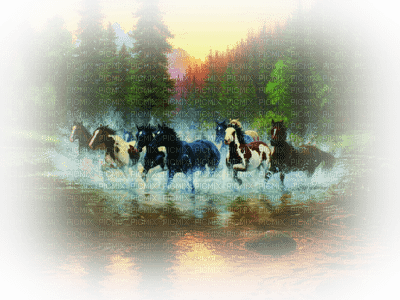 Kaz_Creations Paysage Scenery Horses Horse - gratis png