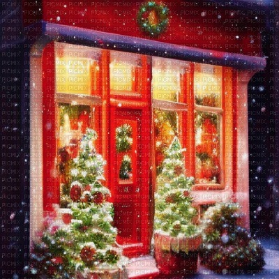 Christmas Shop Exterior - png ฟรี