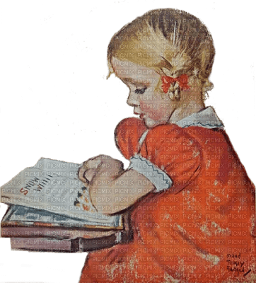 Girl with book - bezmaksas png
