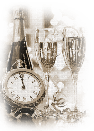 soave deco new year glass bottle Champagne - Free PNG