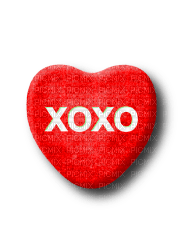 XOXO.Candy.Heart.White.Red - PNG gratuit