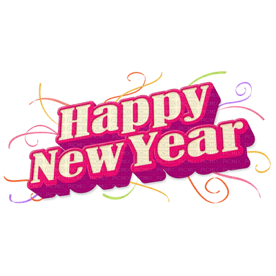 Kaz_Creations Logo Text Happy New Year - ingyenes png
