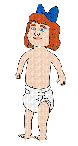 Redhead baby girl with darker shade of red - png gratuito