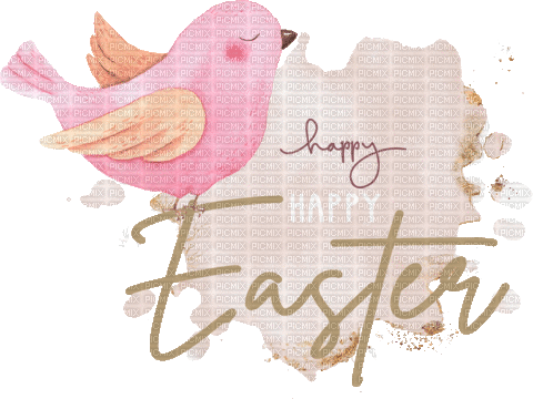 Happy Easter.Image.Text.watercolor.Victoriabea - Δωρεάν κινούμενο GIF