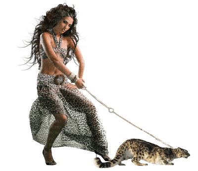 woman with animal bp - zdarma png