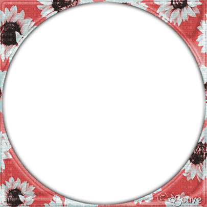 soave frame circle flowers sunflowers pink - gratis png