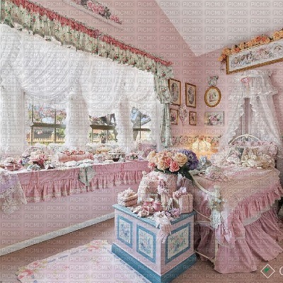 Vintage Pink Bedroom - PNG gratuit