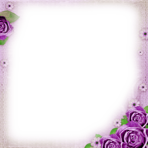 Purple Roses Frame - By KittyKatLuv65 - nemokama png