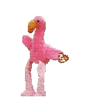flamingo beanie baby with crust - Gratis animeret GIF