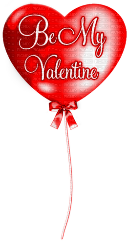 Be My Valentine.Heart.Balloon.Red - zdarma png