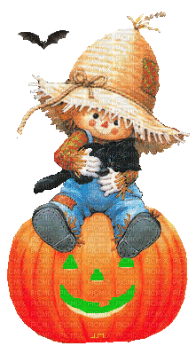 Scarecrow Pumpkin GIF - Бесплатный анимированный гифка