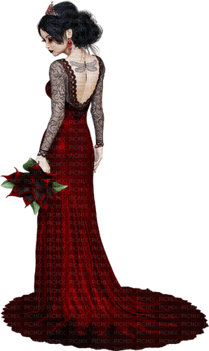 gothic red woman back - 無料png
