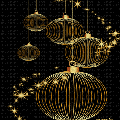christmas balls gold gif bg noel fond or - 無料のアニメーション GIF