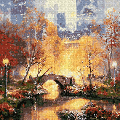 soave background animated autumn vintage bridge - Darmowy animowany GIF