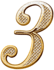 Kaz_Creations Numbers Gold Deco 3 - PNG gratuit