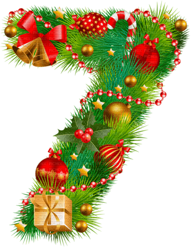 Chiffre 7 Noël - PNG gratuit