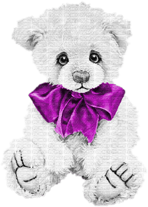 soave deco toy bear black white purple - png ฟรี
