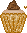 Pixel Vanilla Cupcake Polkadot Gold - Free PNG