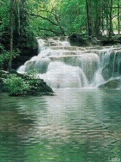 Landscape Waterfall - Zdarma animovaný GIF