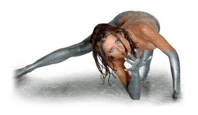 Kaz_Creations Woman Femme Silver - 免费PNG