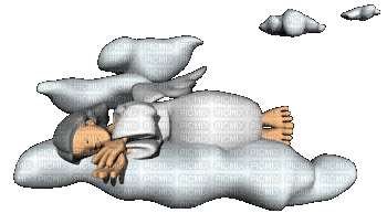 ange sur un nuage - Бесплатни анимирани ГИФ