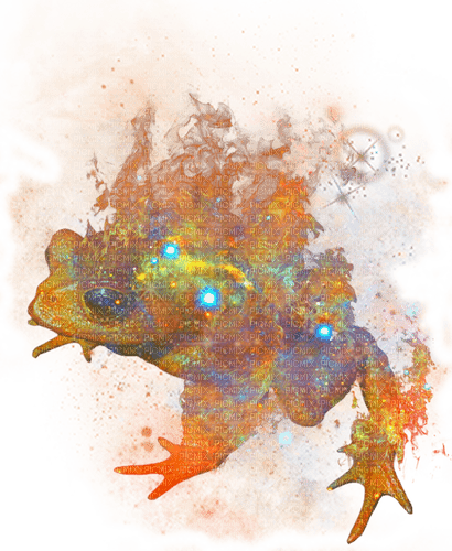 magic fire toad obscured by blue magic dust - 無料png