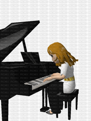 Al piano - 免费动画 GIF