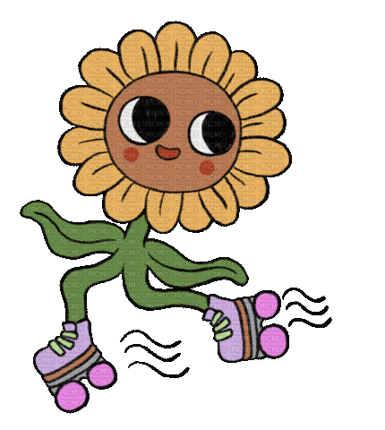 Skate Sunflower - GIF animé gratuit