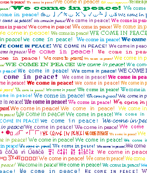 We Come in Peace Rainbow Word Art - δωρεάν png