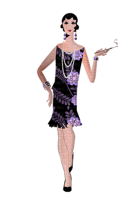 flapper, the 1920s woman nainen - gratis png
