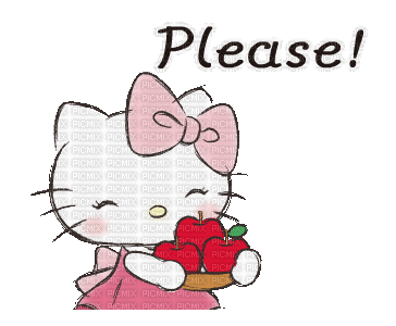 please hello kitty mignon cute kawaii apple, s'il , te , plaît , debutante  , hello , kitty , adorable , chat - Free animated GIF - PicMix