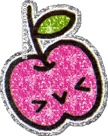 Pink glittery apple - Free animated GIF