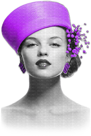 soave woman fashion autumn hat black white  purple - zdarma png
