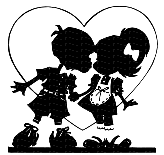 Kaz_Creations Valentine Silhouettes Silhouette Couple Kids Cute - PNG gratuit