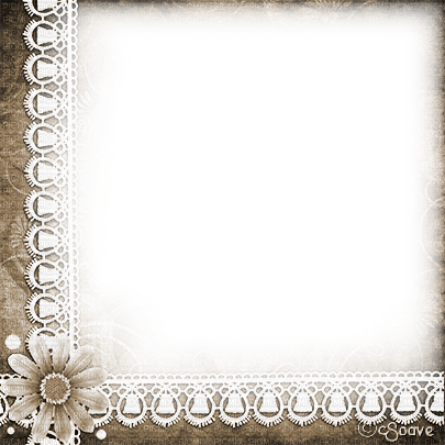soave frame vintage flowers lace sepia - 無料png