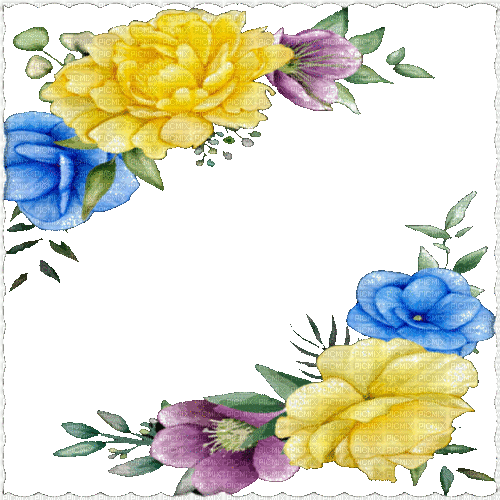 rahmen frame animated flowers milla1959 - GIF เคลื่อนไหวฟรี