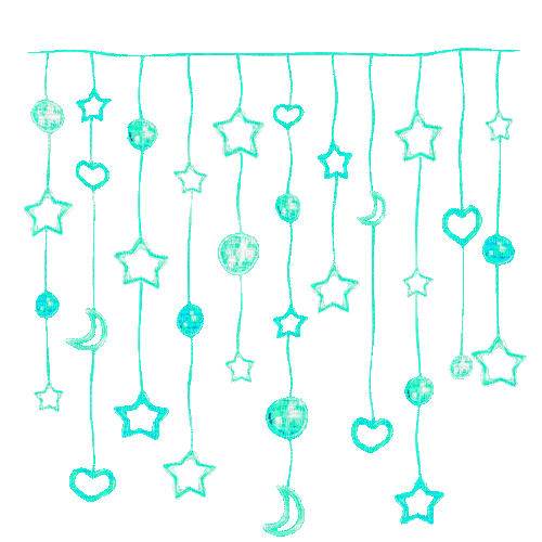 Stars.Moons.Hearts.Balls.Teal - GIF animado gratis