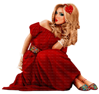 Woman Red Heart - Bogusia - besplatni png