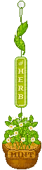 divider hanging mint herb green cute pixel - Gratis animeret GIF