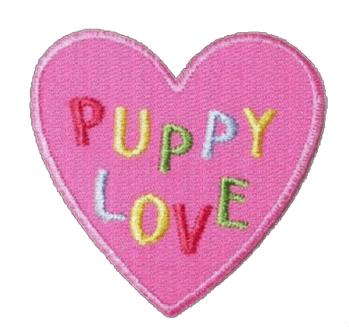 puppy love heart patch - ücretsiz png