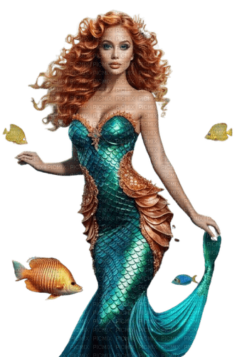 sirene, mermaid, girl, frau, woman, femme - фрее пнг