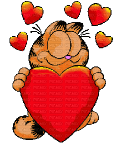 Garfield, Herz, Katze - Ingyenes animált GIF