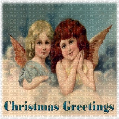 Angels Christmas Greetings - Free PNG