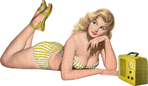 dolceluna woman summer pinup vintage - PNG gratuit