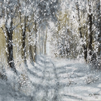 kikkapink background tree lights snow winter - Бесплатни анимирани ГИФ