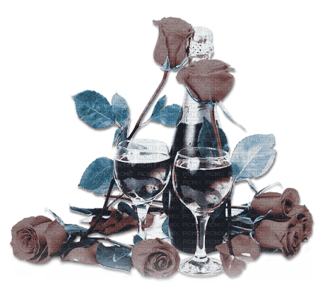 soave deco birthday year flowers rose bottle glass - δωρεάν png