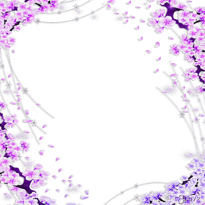 soave frame branch spring flowers deco purple - фрее пнг