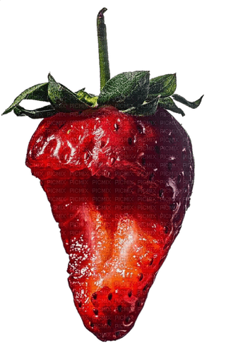 eaten strawberry - gratis png