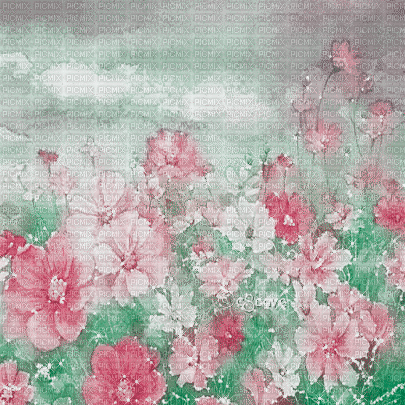 soave background animated flowers  field  spring - 無料のアニメーション GIF