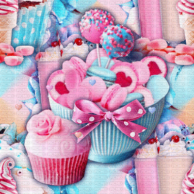 animated pink blue sweets background - Darmowy animowany GIF